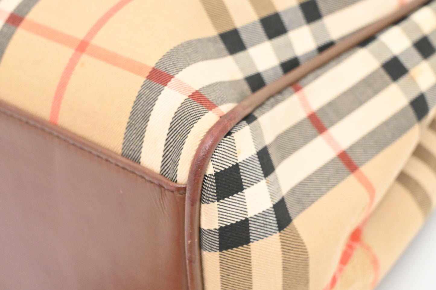Burberry Handbag in Brown Check Canvas