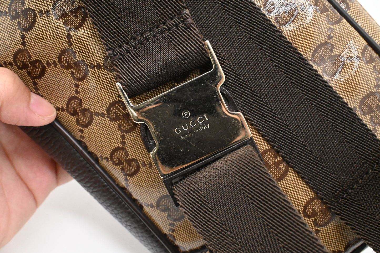 Gucci Bumbag in Brown Crystal GG Canvas