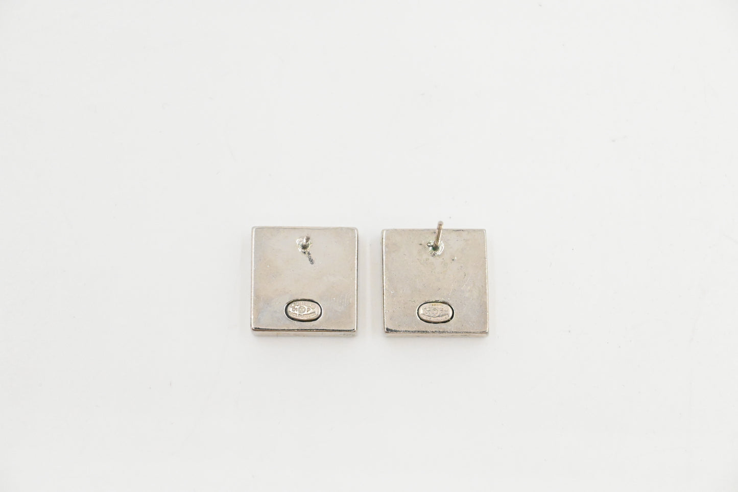 Chanel Black and White Stud Earrings