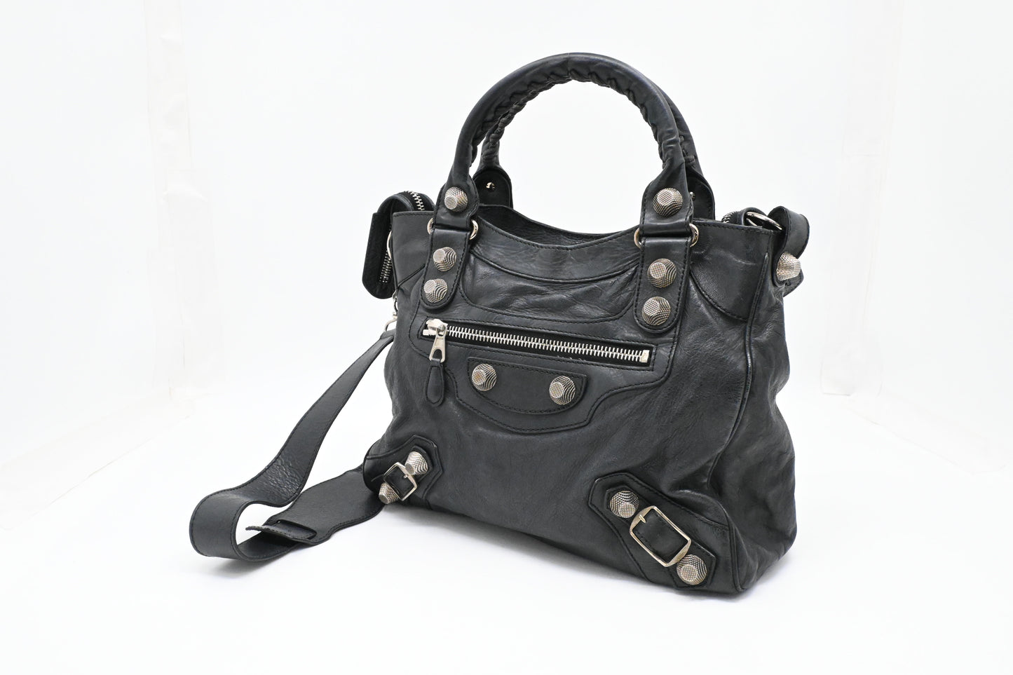Balenciaga Giant Velo in Dark Blue Leather