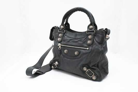 Balenciaga Giant Velo in Dark Blue Leather