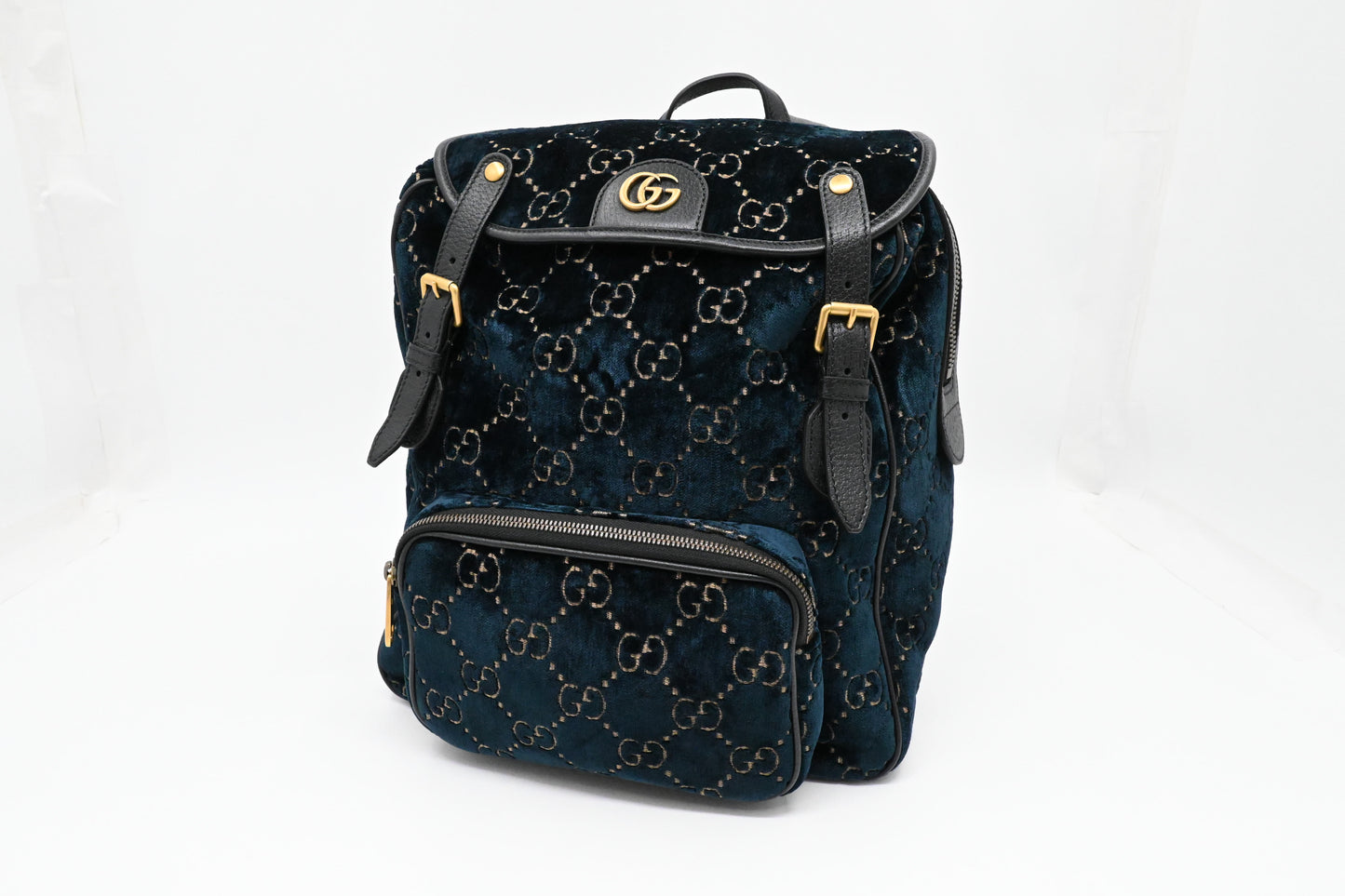 Gucci Backpack in GG Blue Velvet