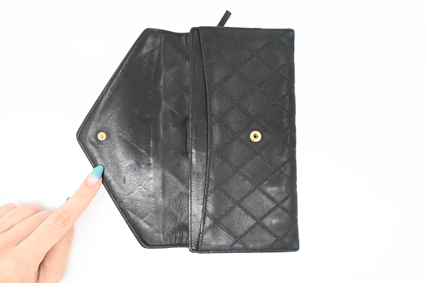 Chanel Long Wallet in Black Leather