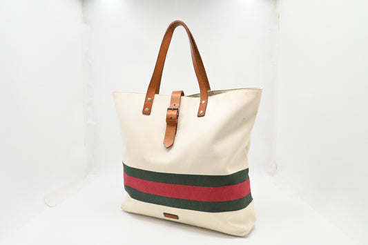 Gucci Tote Bag in White Canvas
