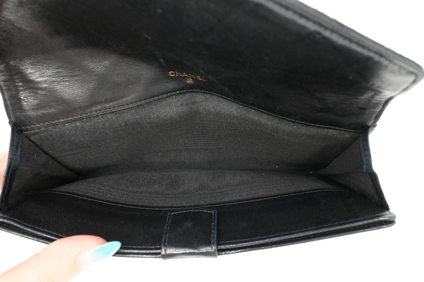 Chanel Long Wallet in Black Leather