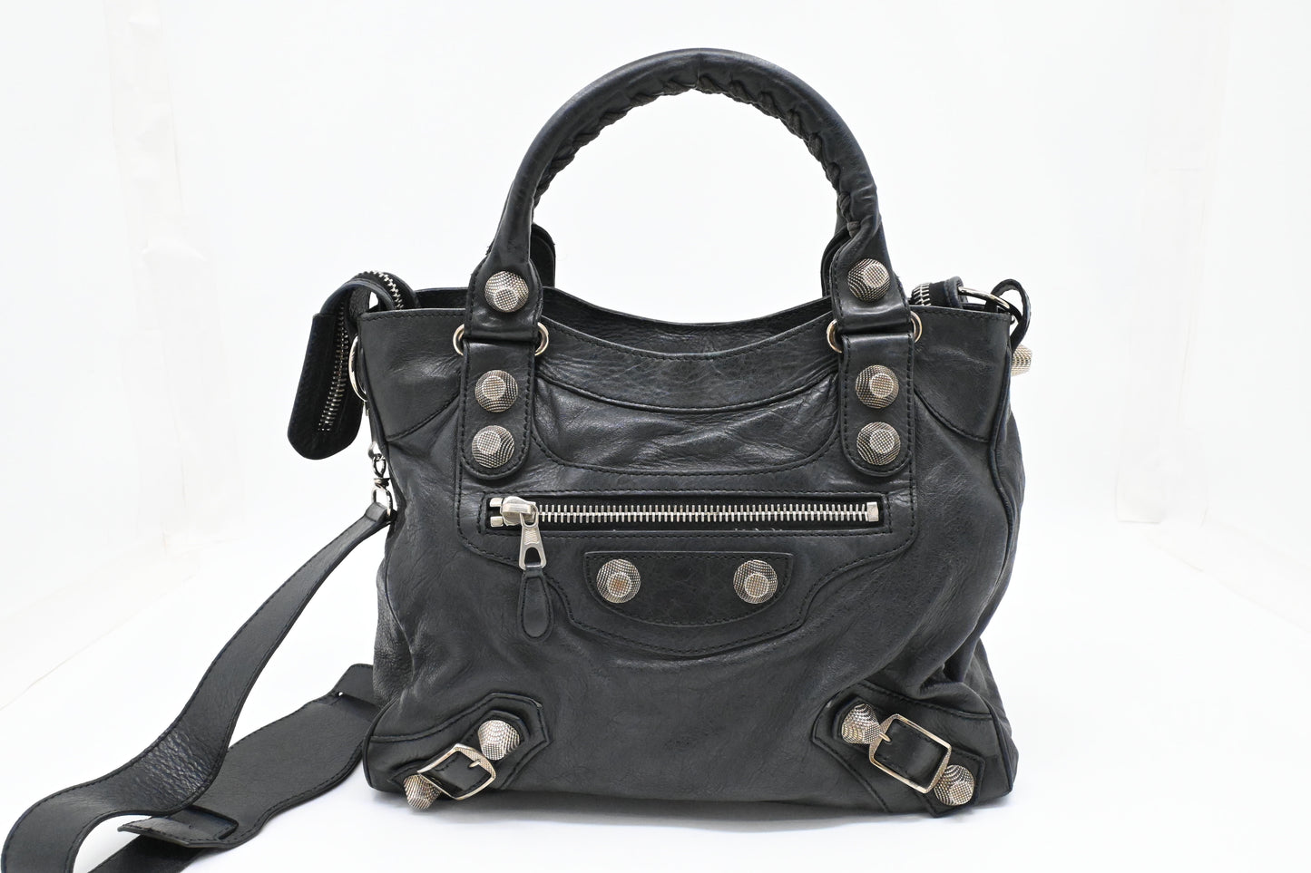 Balenciaga Giant Velo in Dark Blue Leather