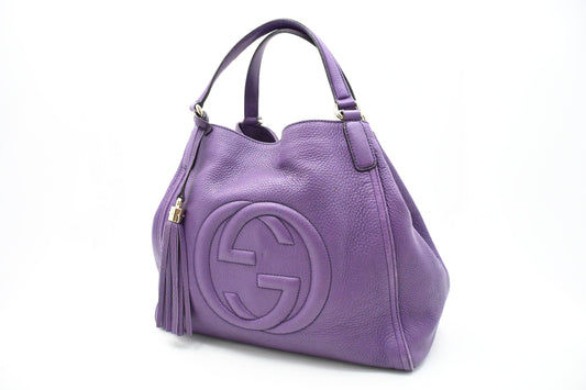 Gucci Soho Hobo Bag in Purple Leather