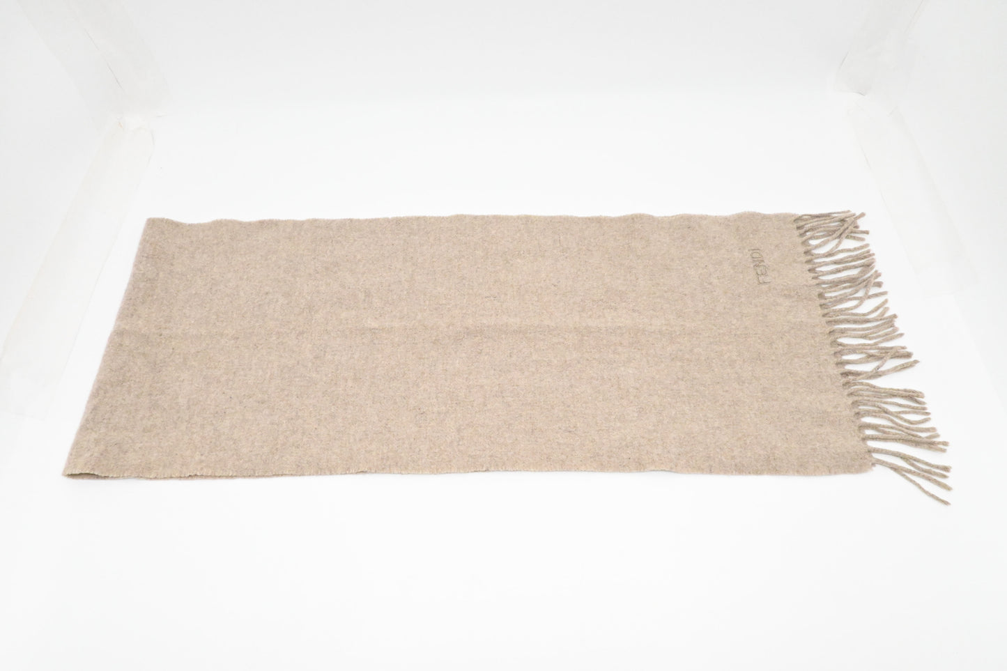Fendi Scarf in Beige Wool