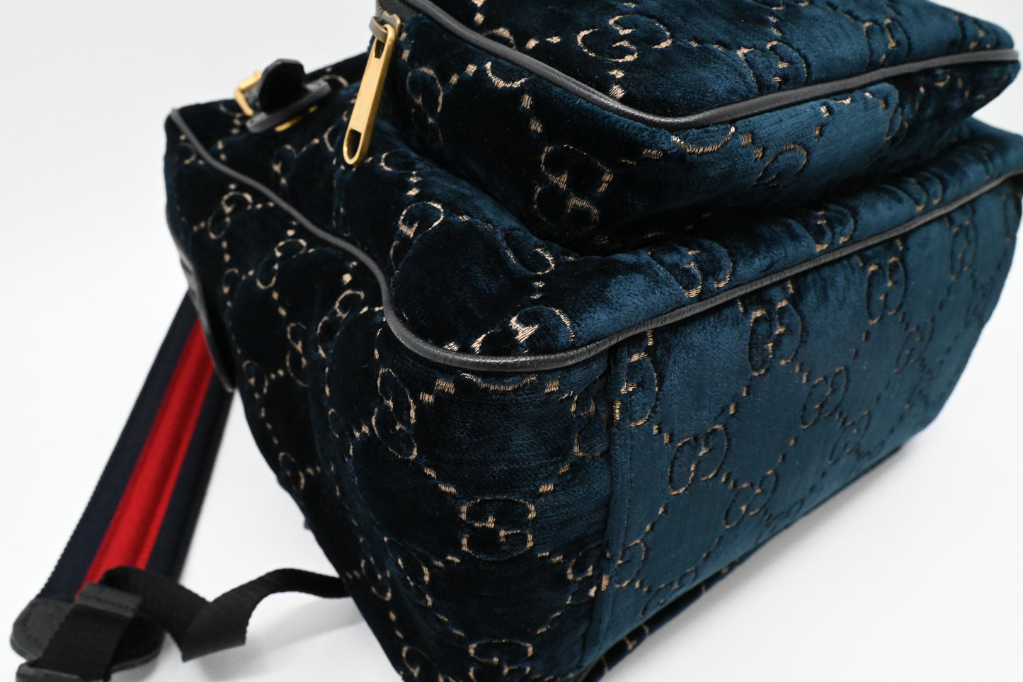 Gucci Backpack in GG Blue Velvet