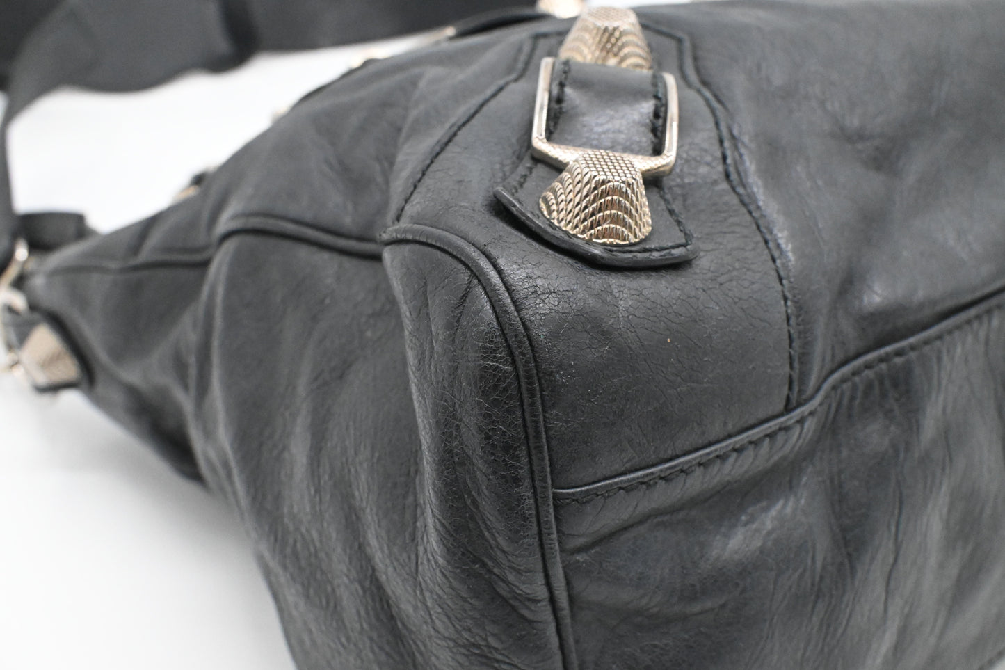 Balenciaga Giant Velo in Dark Blue Leather