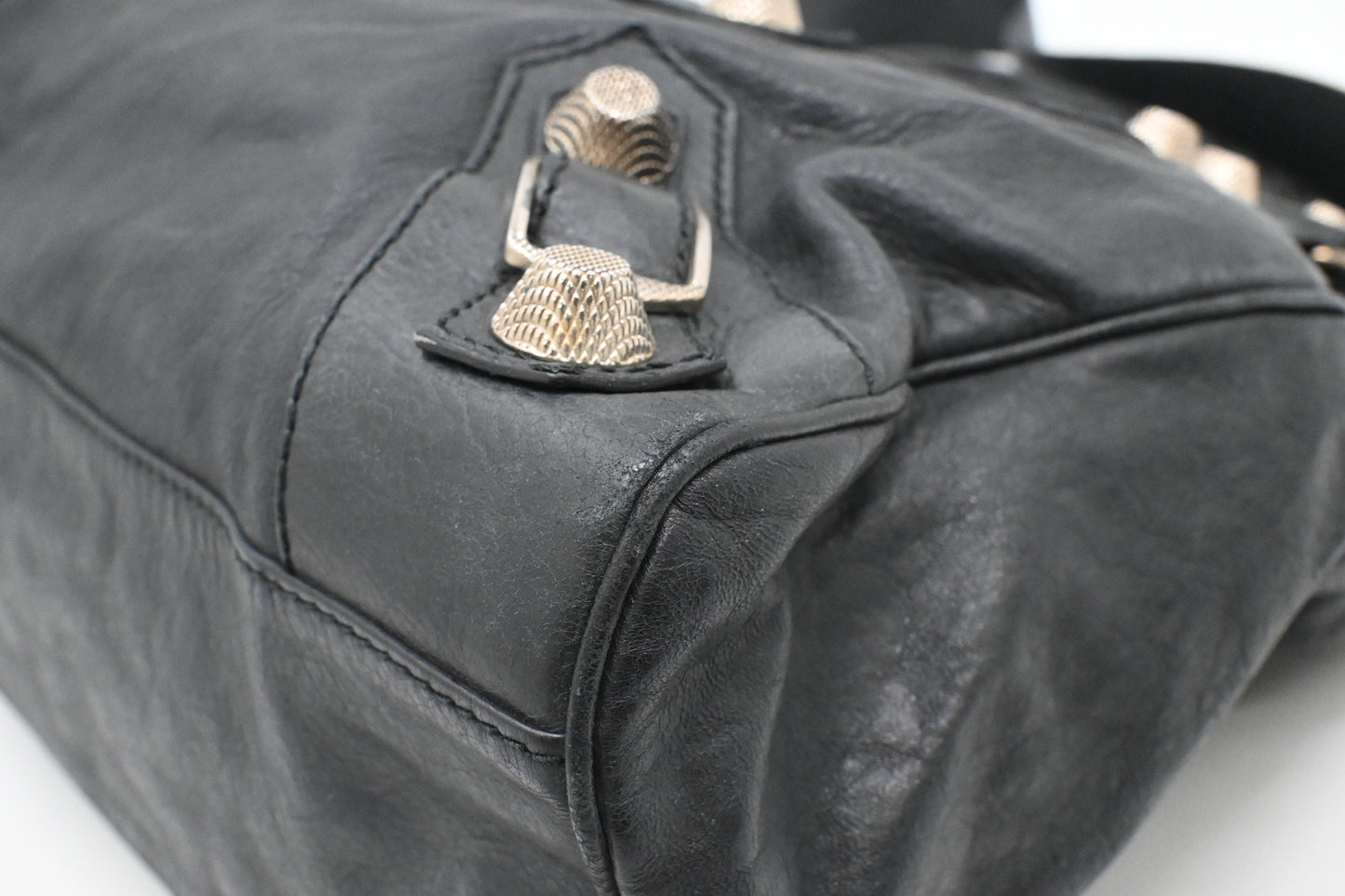 Balenciaga Giant Velo in Dark Blue Leather
