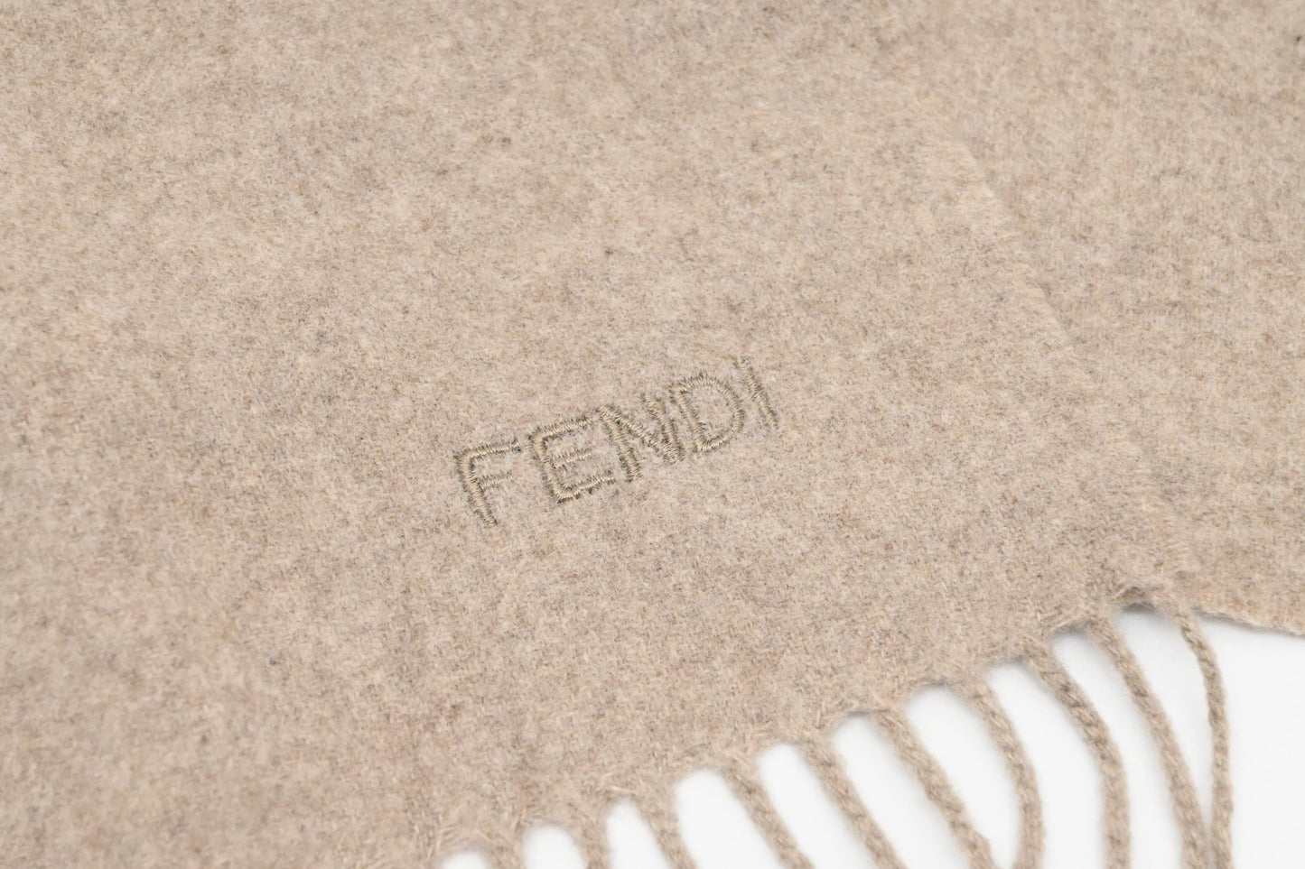 Fendi Scarf in Beige Wool