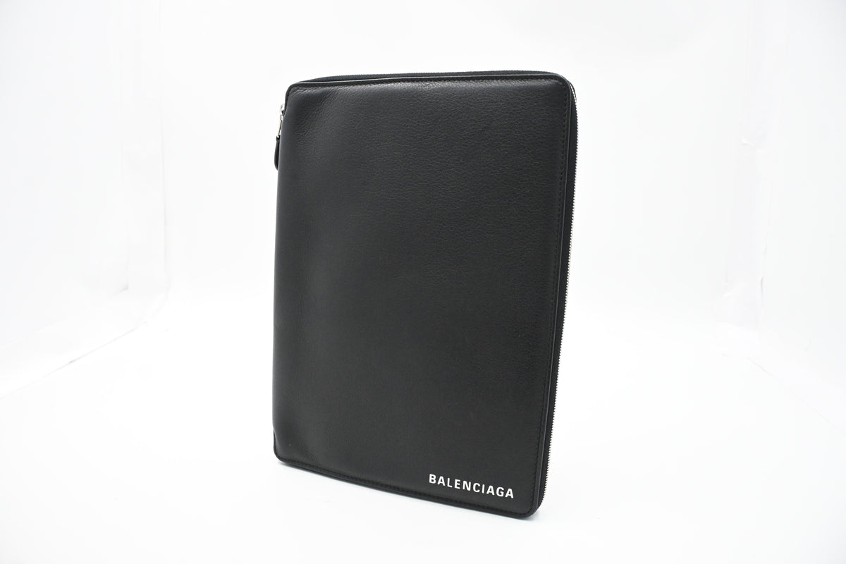 Balenciaga Tablet Case in Black Leather