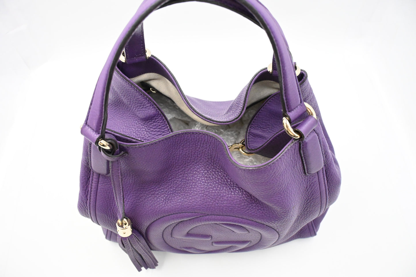 Gucci Soho Hobo Bag in Purple Leather