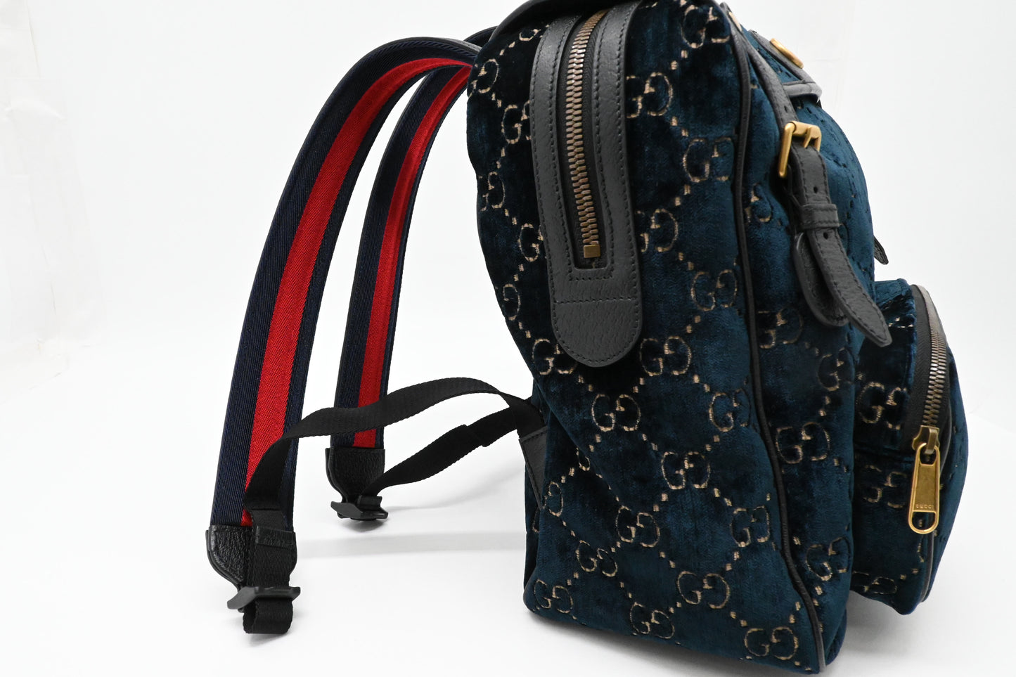Gucci Backpack in GG Blue Velvet