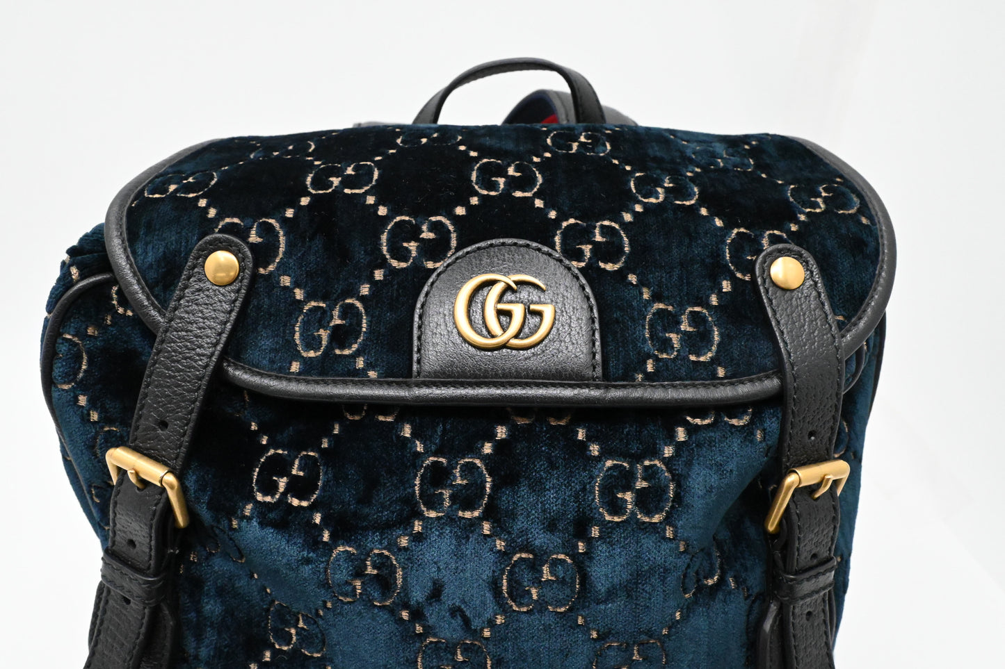 Gucci Backpack in GG Blue Velvet