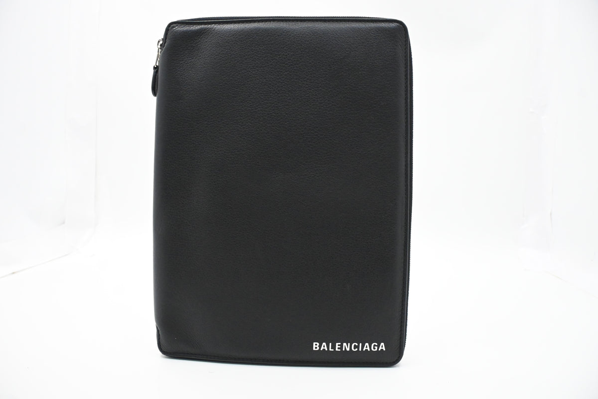 Balenciaga Tablet Case in Black Leather