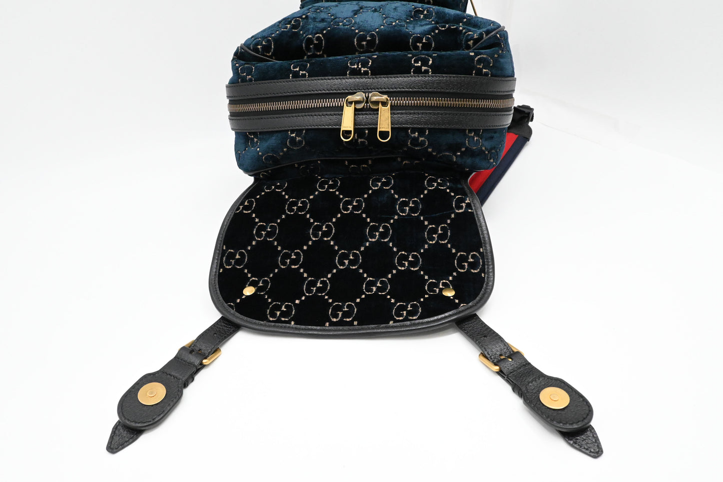 Gucci Backpack in GG Blue Velvet