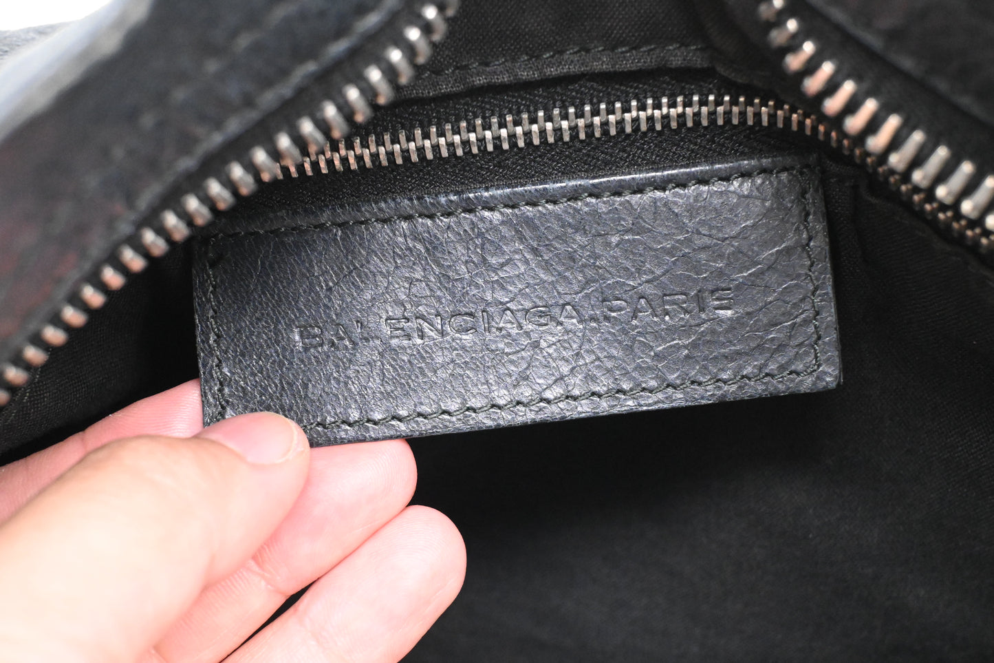 Balenciaga Giant Velo in Dark Blue Leather