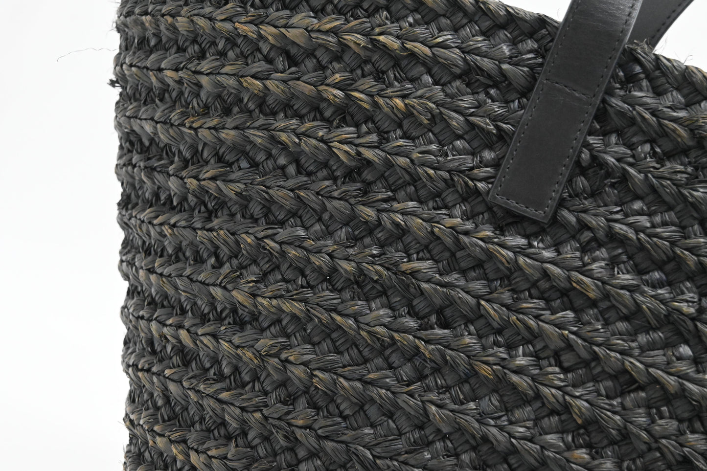 YSL Saint Laurent Tote Bag in Black Raffia