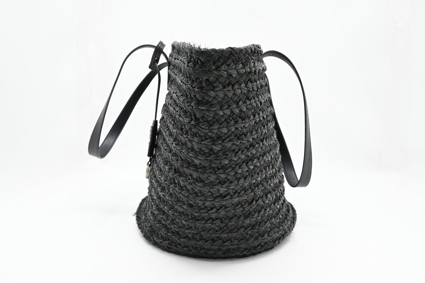 YSL Saint Laurent Tote Bag in Black Raffia