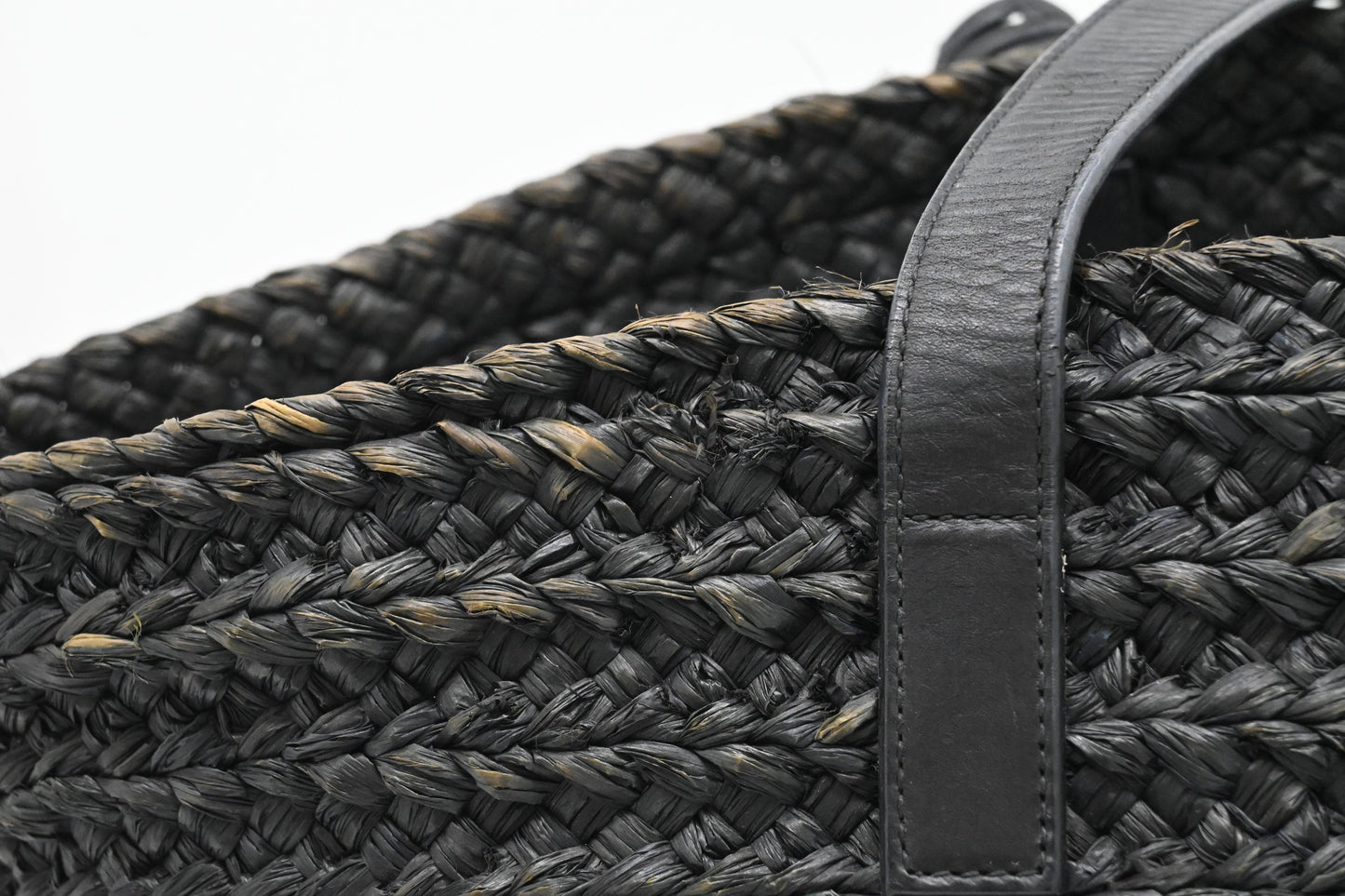 YSL Saint Laurent Tote Bag in Black Raffia