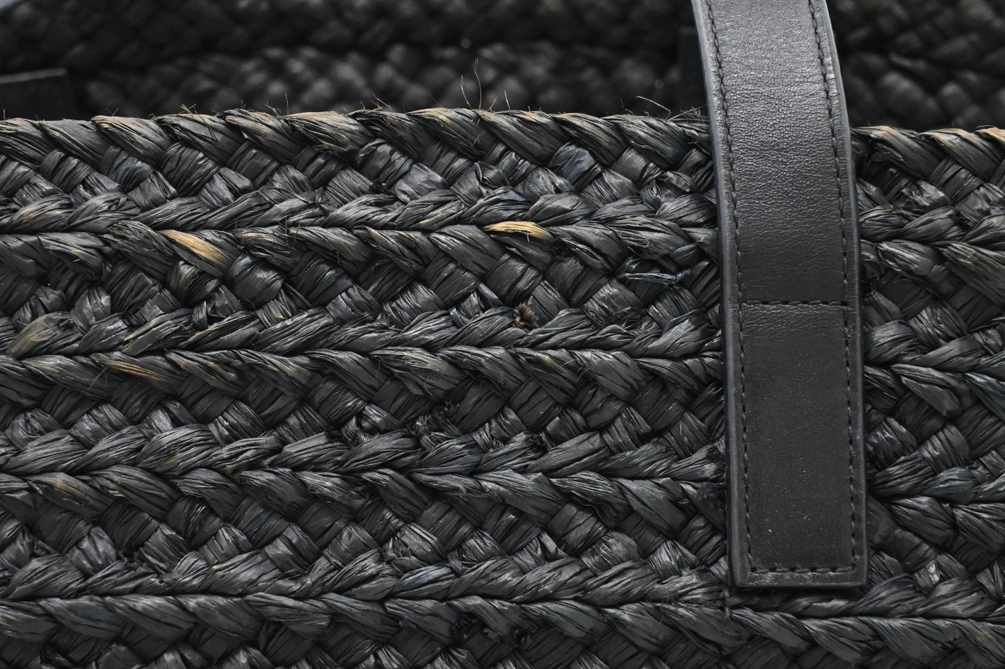 YSL Saint Laurent Tote Bag in Black Raffia