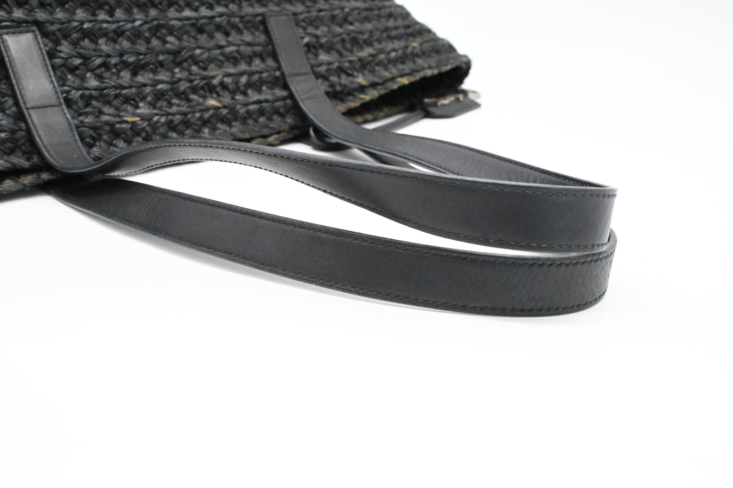YSL Saint Laurent Tote Bag in Black Raffia