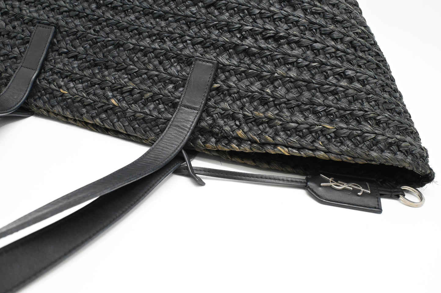 YSL Saint Laurent Tote Bag in Black Raffia