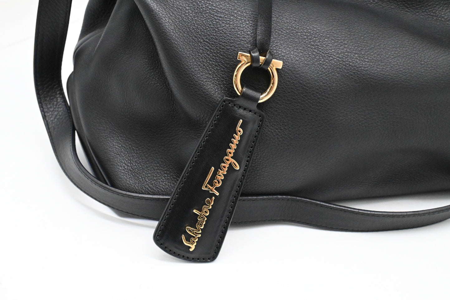 Ferragamo 2way Bag in Black Leather