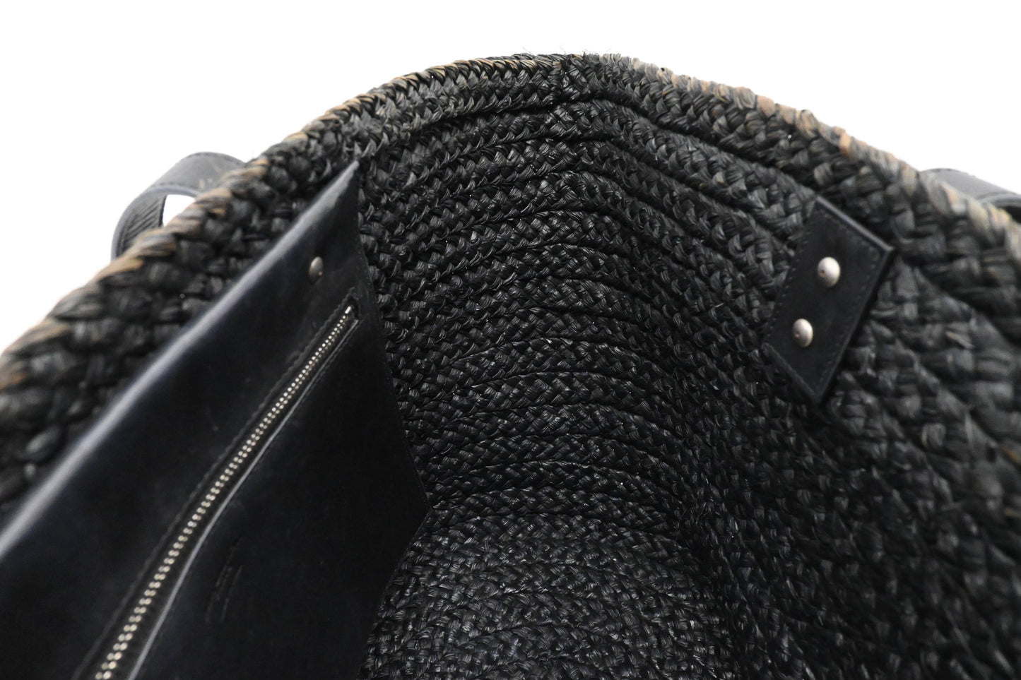 YSL Saint Laurent Tote Bag in Black Raffia