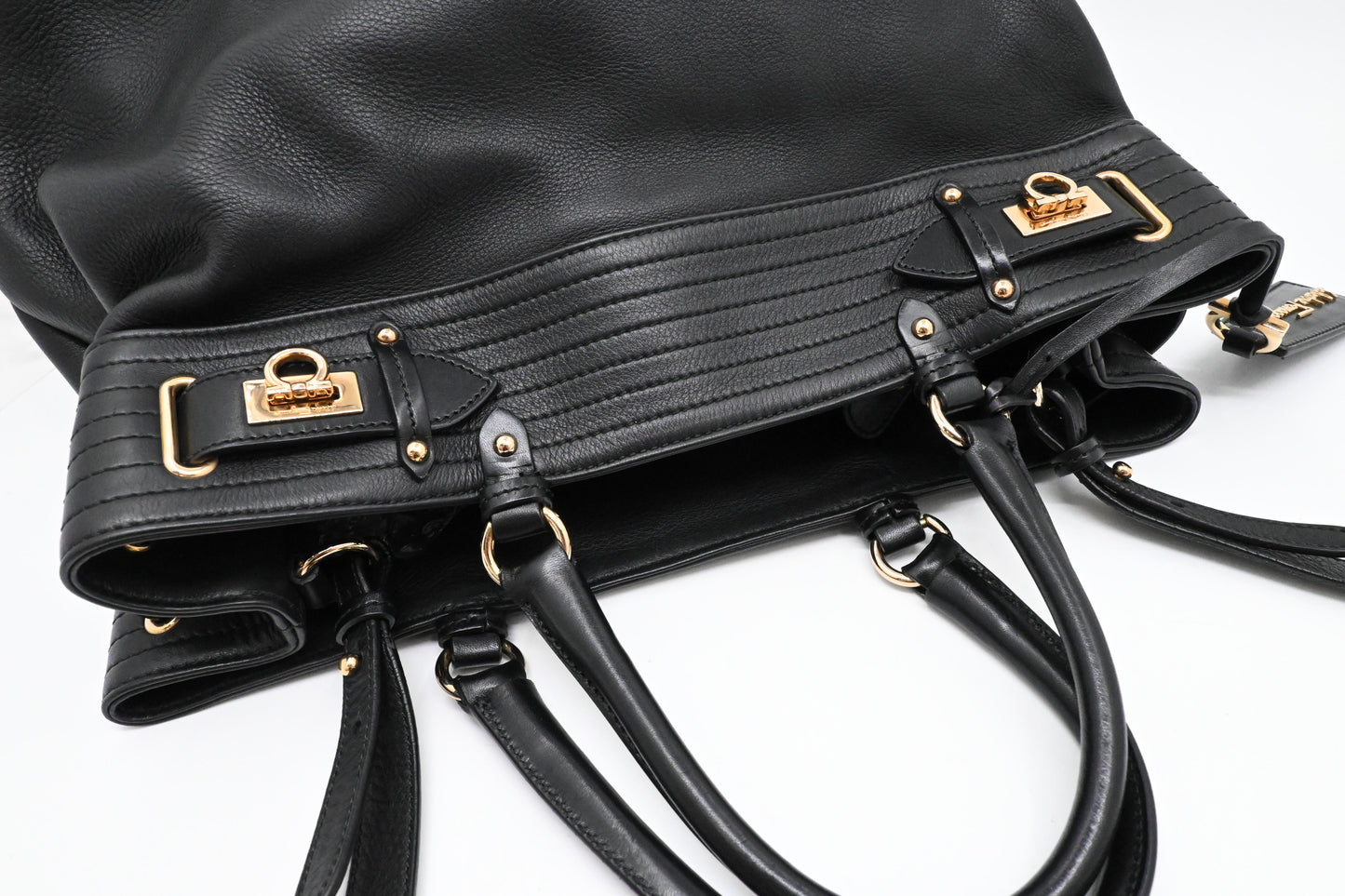 Ferragamo 2way Bag in Black Leather