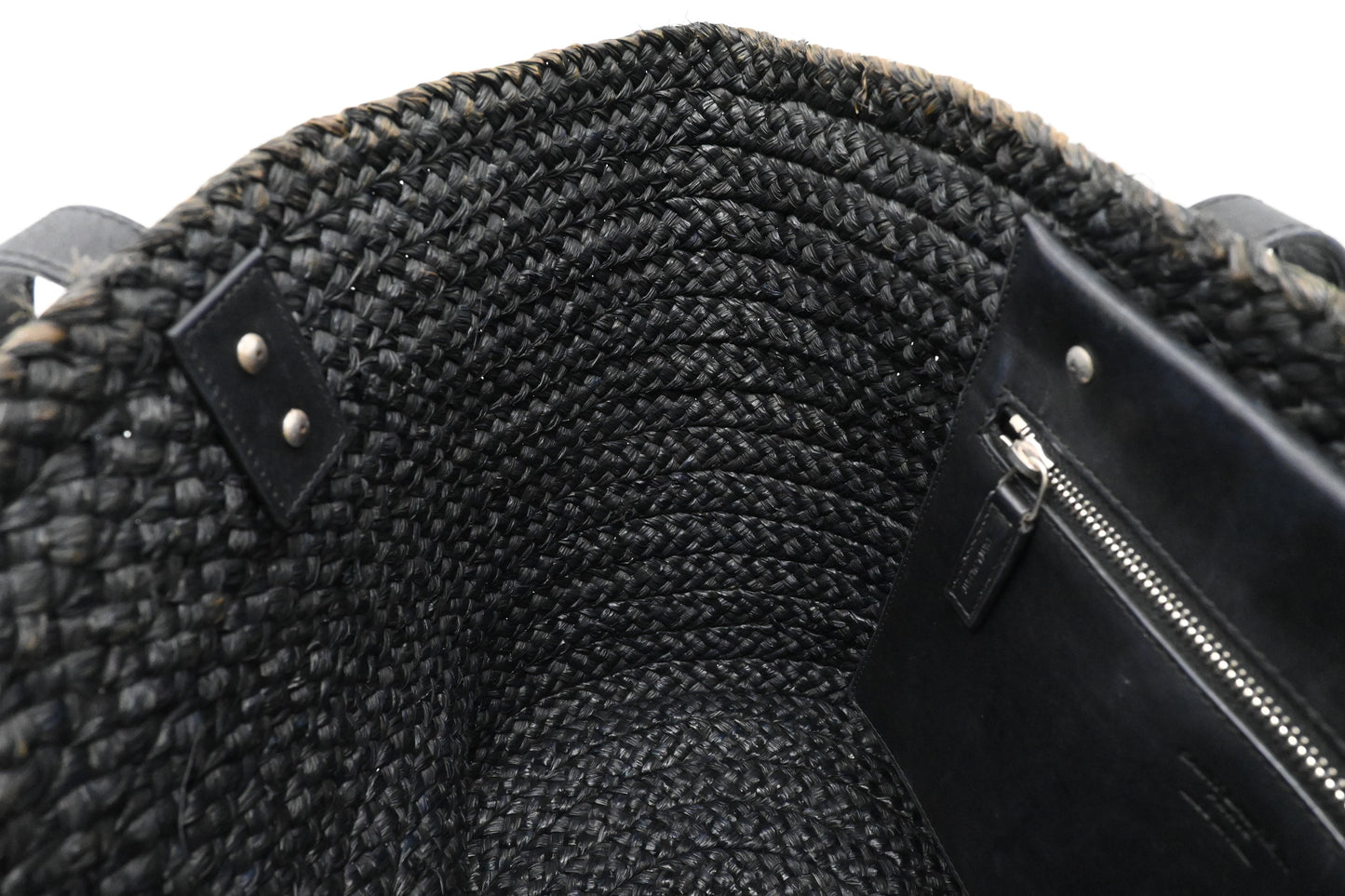 YSL Saint Laurent Tote Bag in Black Raffia