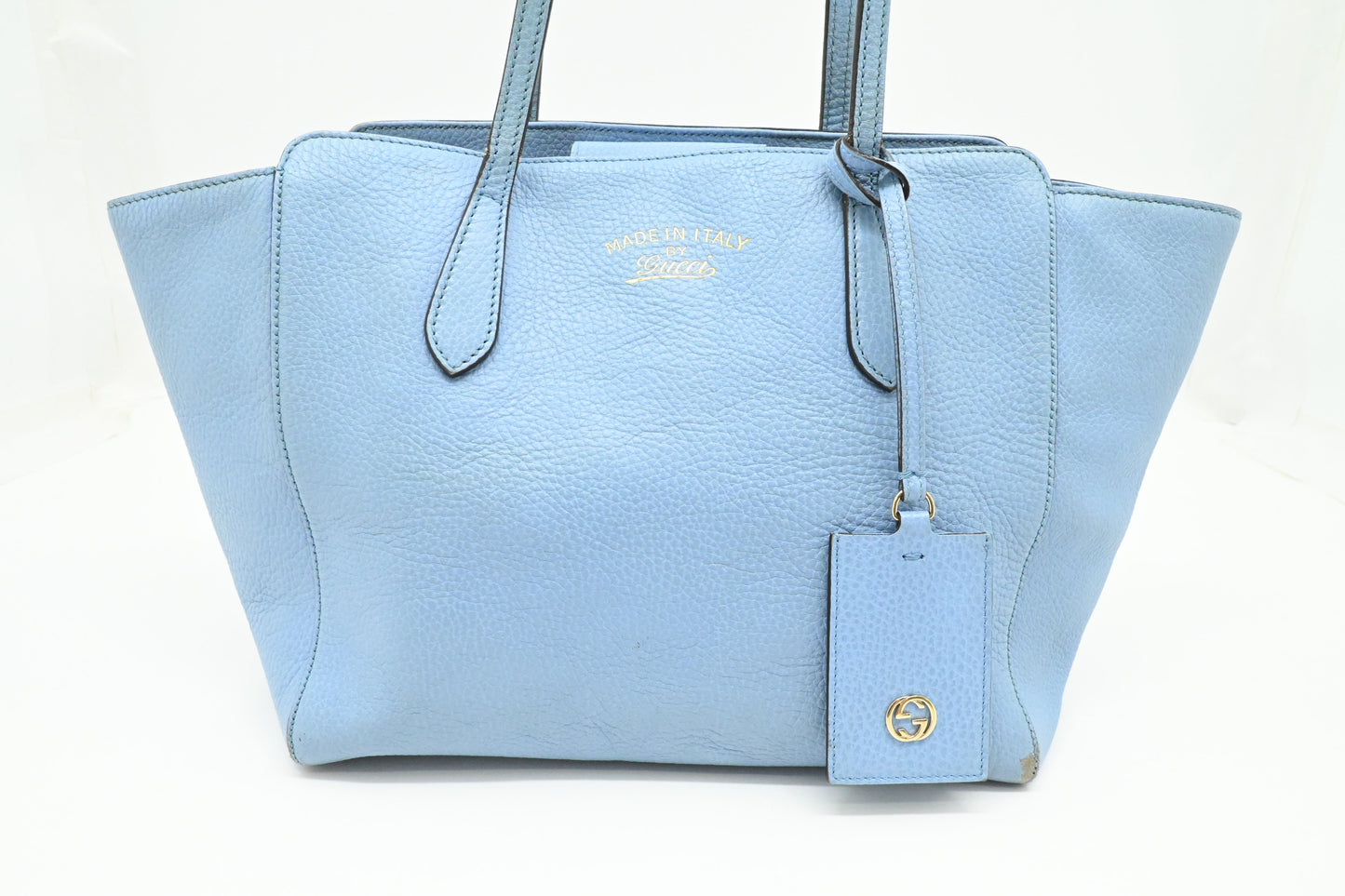 Gucci Swing Tote in Light Blue Leather