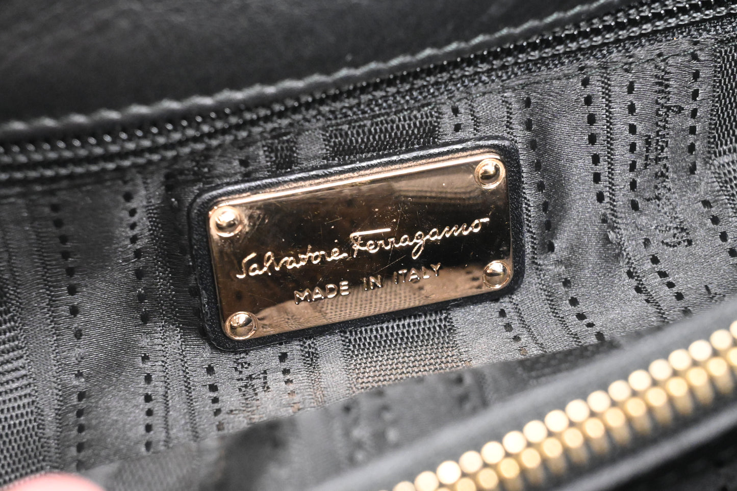 Ferragamo 2way Bag in Black Leather