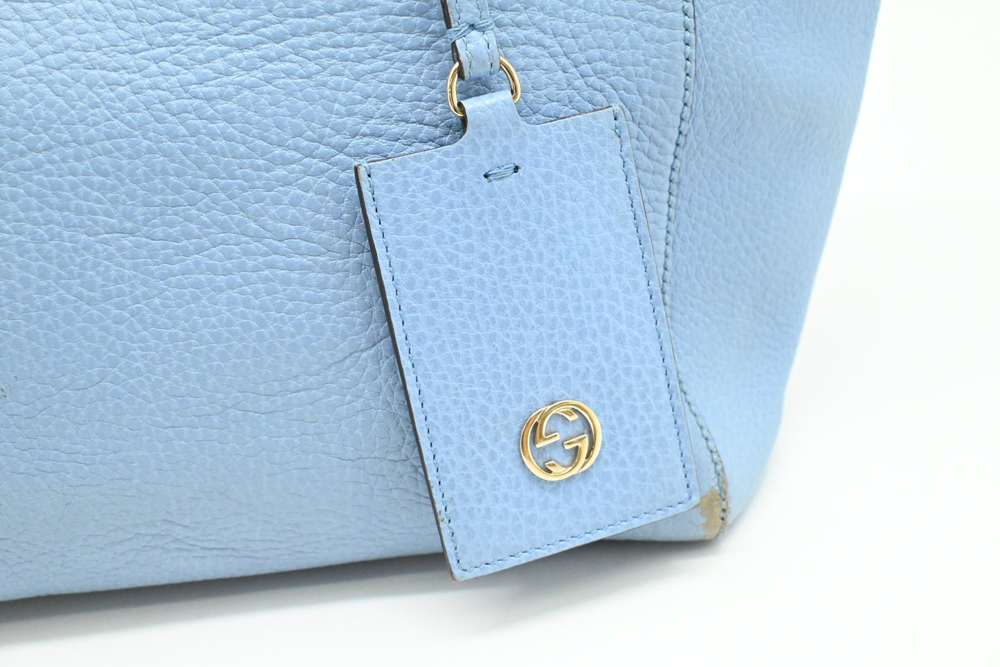 Gucci Swing Tote in Light Blue Leather