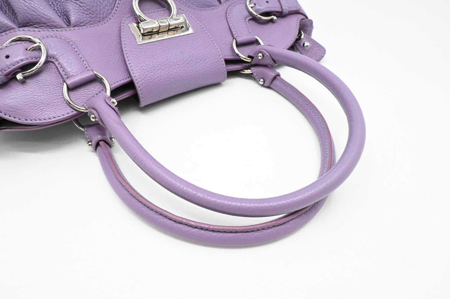 Ferragamo Marisa Handbag in Purple Leather