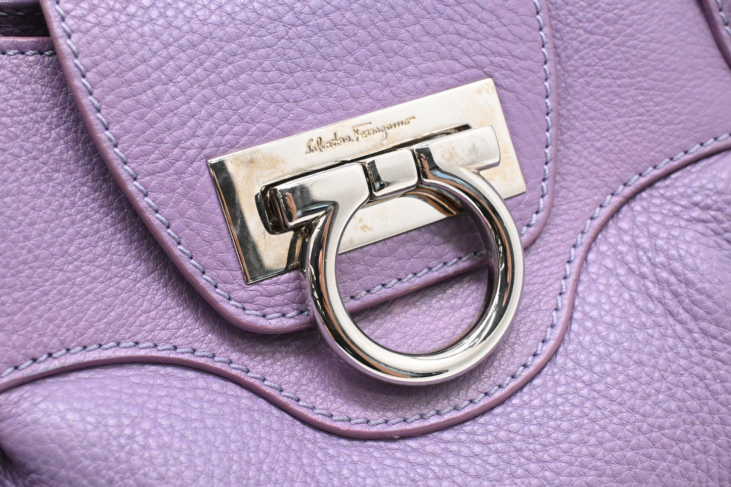 Ferragamo Marisa Handbag in Purple Leather