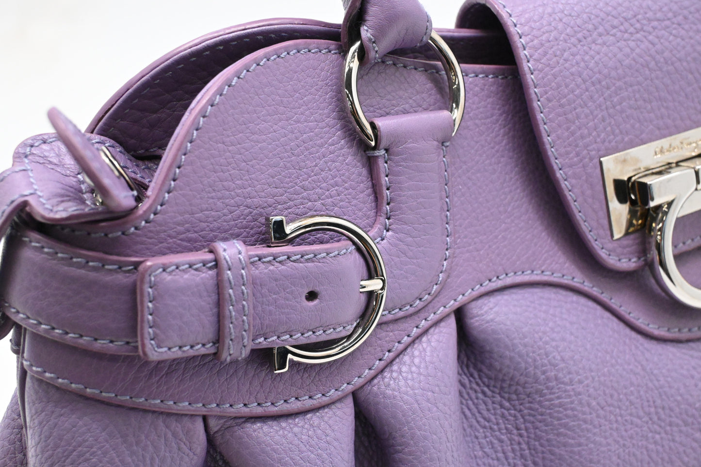 Ferragamo Marisa Handbag in Purple Leather