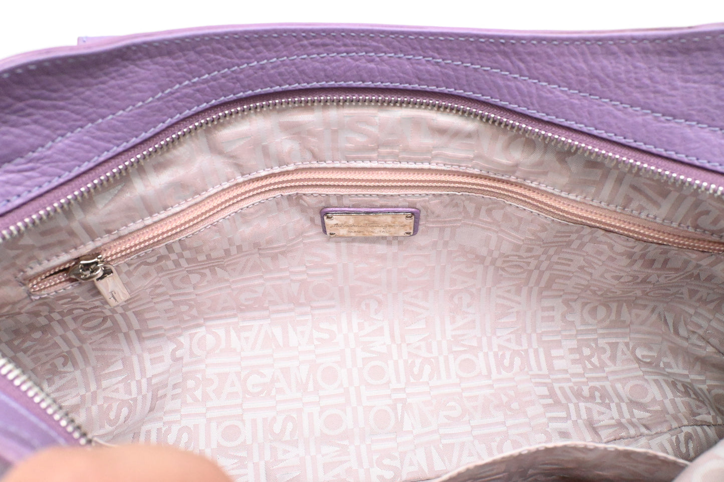 Ferragamo Marisa Handbag in Purple Leather