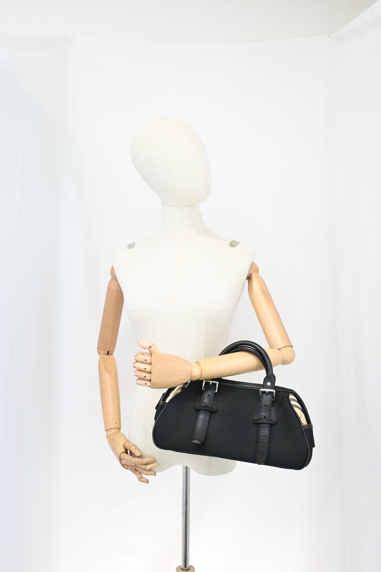 Burberry Mini Boston Bag in Black Nylon