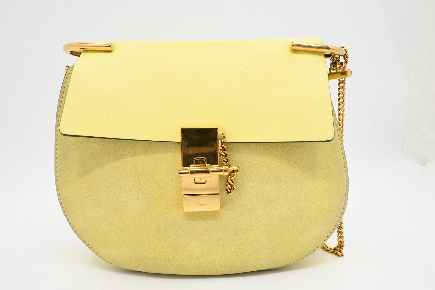 Chloe Drew Crossbody in Yellow Leather and Suede