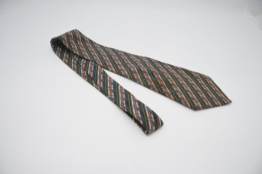 Gucci Horsebit Tie in Red & Green Silk
