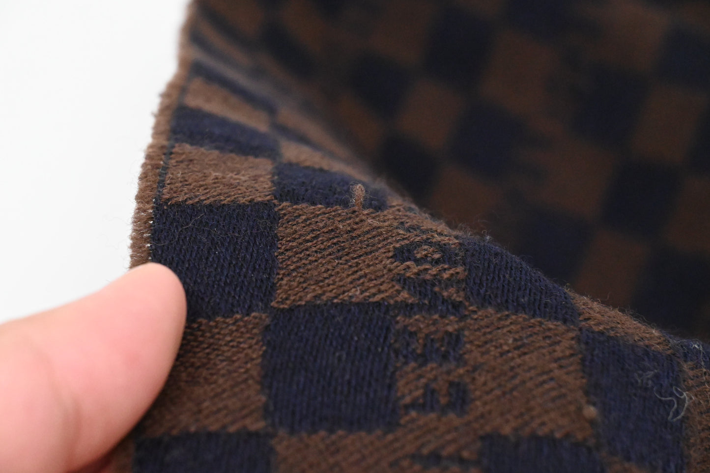 Fendi Scarf in Brown and Navy Wool