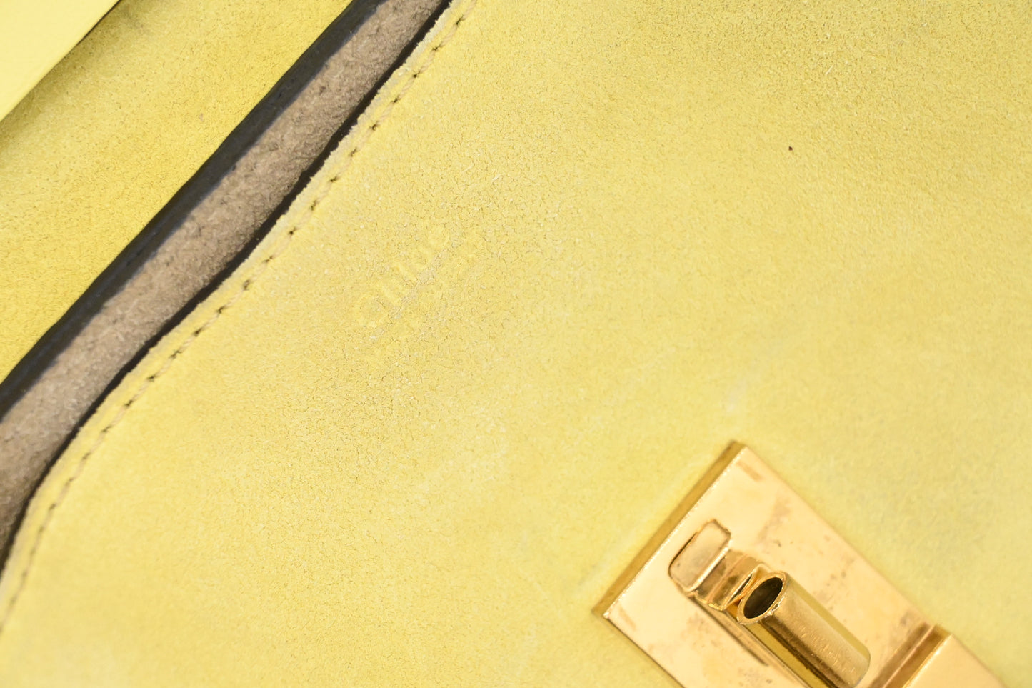 Chloe Drew Crossbody in Yellow Leather and Suede