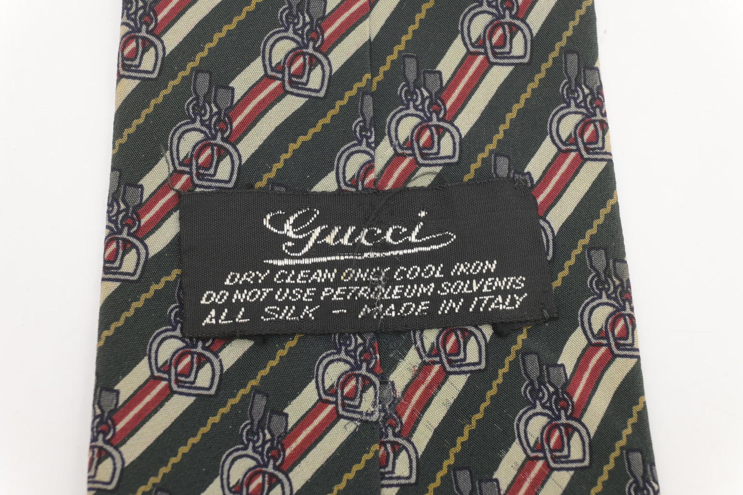 Gucci Horsebit Tie in Red & Green Silk