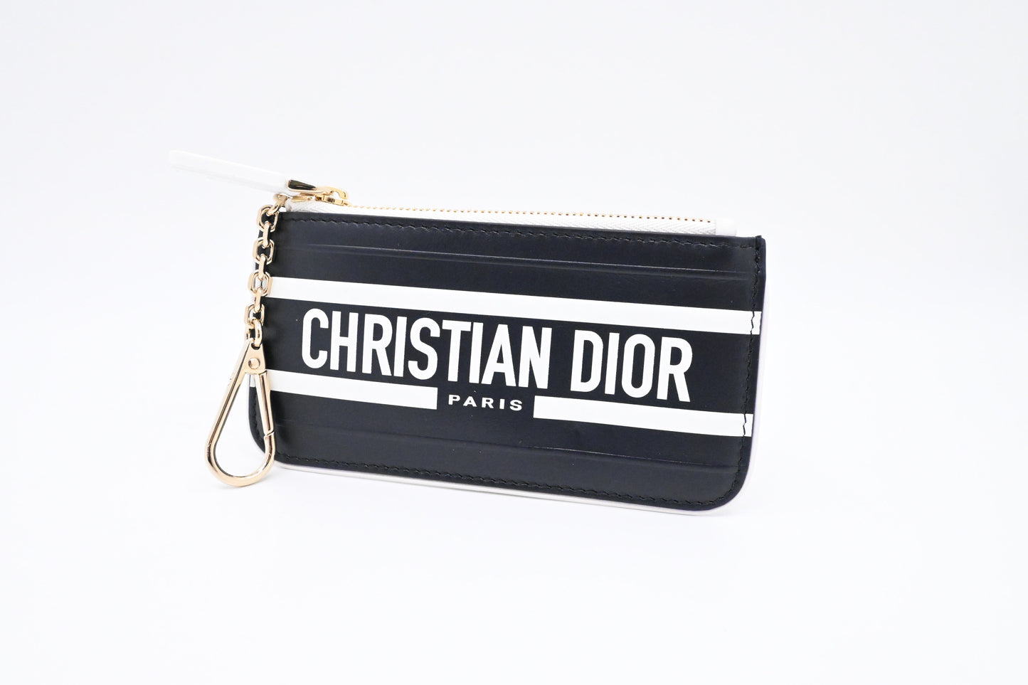 Dior Vibe Key Case in Black and White Leather
