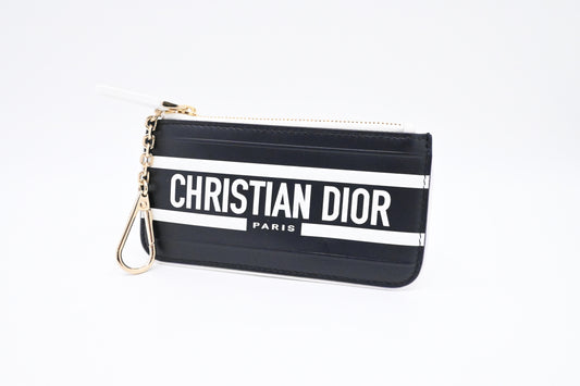Dior Vibe Key Case in Black and White Leather