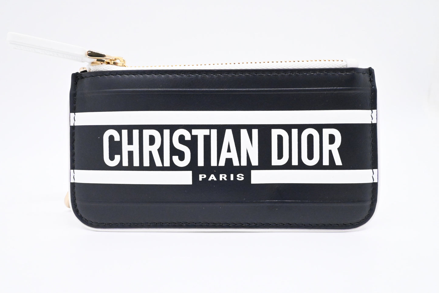 Dior Vibe Key Case in Black and White Leather