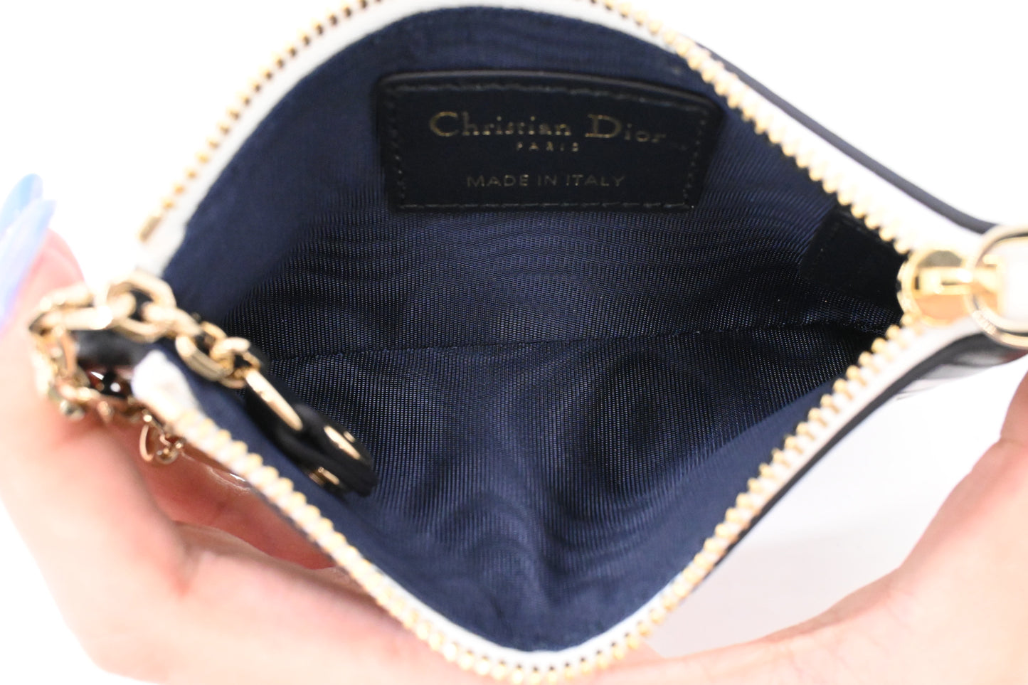 Dior Vibe Key Case in Black and White Leather